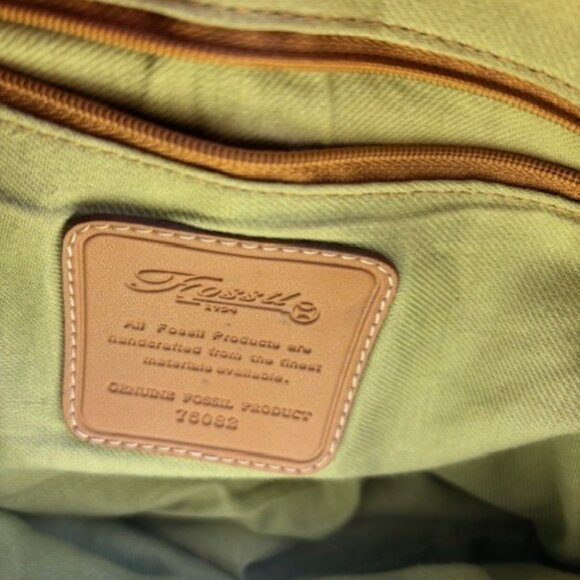 Fossil Tan Multi Color Basket Weave Shoulder Bag Purse Early 2000 Y2K - Picture 7 of 10